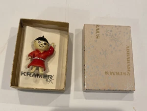 Vintage Kramer Brooch Asian Chinese Boy Figure In-used On Original Board In Box - Picture 1 of 7