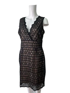 LIPSY Dress Size Medium 14 Black & Nude Lace Bodycon Women NEW EU42 RRP £49 - Picture 1 of 13