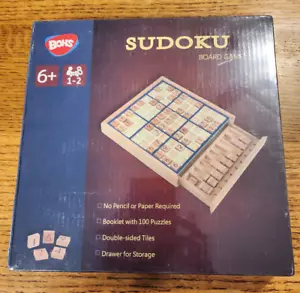 BOHS Wooden Sudoku Board Game with Drawer 100 puzzles Sealed New - Picture 1 of 6
