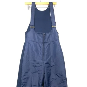 Roffe Skiwear Bib Jumpsuit Women Navy Blue 100% Nylon Front Zip Adjustable Strap - Picture 1 of 12