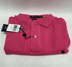 Polo Ralph Lauren Mens Custom Slim Fit Soft Polo Mesh Pink W/Black Pony Size L - Picture 1 of 12