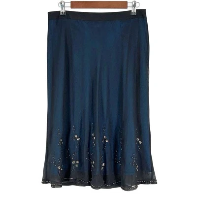 Falda midi con cuentas Y2K años 90 lentejuelas caprichoso hada grunge talla 12 Foto 1 de 4