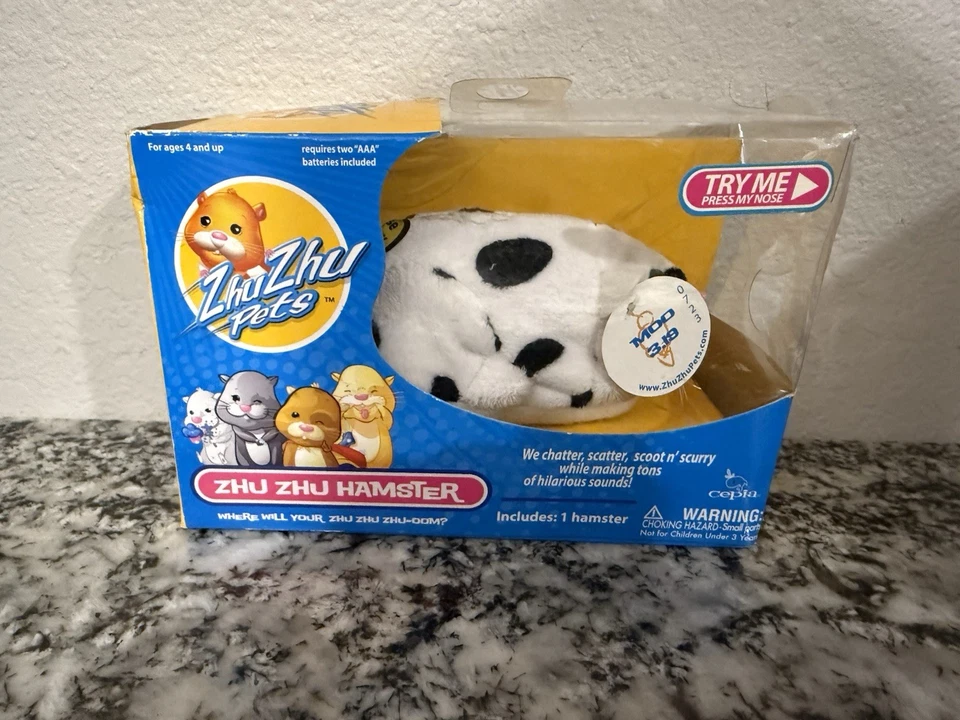 Zhu Zhu Pets Hamster VTG 2008 Cepia "Moo" cow - WORKING & #86102