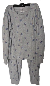 Juego de pijama LC Lauren Conrad para mujer talla grande 2 piezas, acogedor manga larga cálido - Imagen 1 de 18