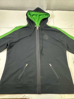 Moletom com capuz Lauren Ralph Lauren com zíper ativo logotipo bordado preto 1X #2219 - Imagem 1 de 4