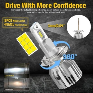 H7 LED Headlight Bulb Conversion Kit High Low Beam Lamp 6000K Super White = - Picture 1 of 10