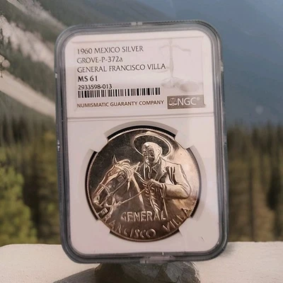 1960 Mexico Francisco Pancho Villa Division Del Norte Medal  NGC MS61 Grove 372a - Image 1 of 3