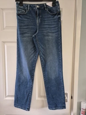NEW WITH TAGS GEORGE HIGH RISE  STRAIGHT LEG  BLUE JEANS SIZE 12 - Image 1 of 4