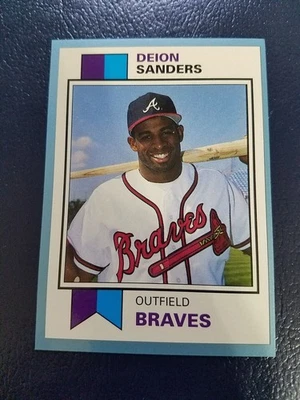 Deion Sanders Atlanta Braves Pocket Price Guide #58 Blue Border Oddball - Image 1 of 2