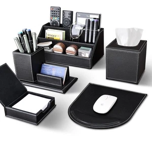5PCS Desk Organizer and Accessories Set, Pu Leather Office Supplies with Mult... - Picture 1 of 9