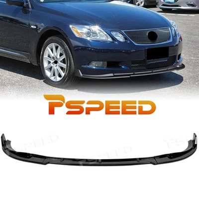 Glossy Black For 2006 2007 Lexus GS300 GS350 STP-Style Front Bumper Spoiler Lip - Imagem 1 de 4