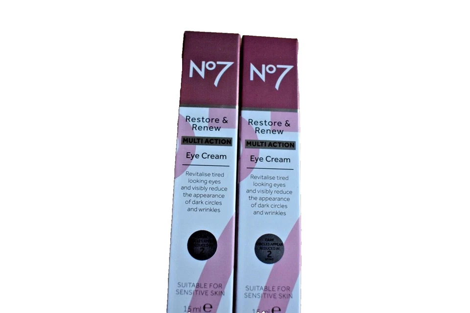 2 X NO7 RESTORE & RENEW MULTIACTION EYE CREAMS 15ML - Image 1 of 1