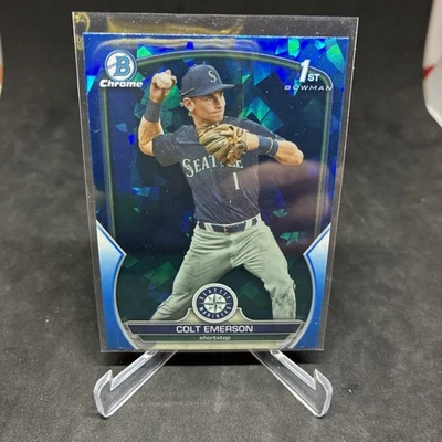 2023 Bowman Chrome Draft Sapphire Edition BDC-42 Colt Emerson Mariners Rookie RC - Image 1 of 2