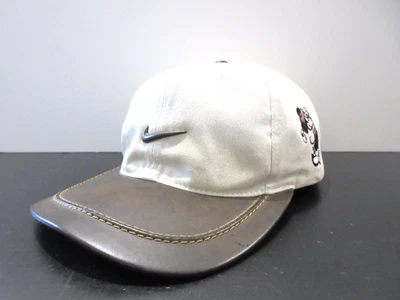 ВИНТАЖНЫЙ Nike шляпа крышка Snap назад коричневый Disney Микки Маус кожаные поля мужской 90-х - Изображение 1 из 4