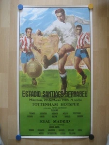 Poster Sign Football 1985. Tottenham Hotspur - Real Madrid. Stadium S.Bernabeu - Foto 1 di 7