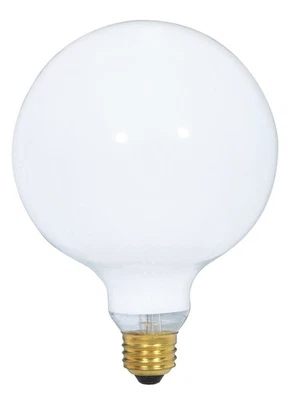 Satco S3003 100 Watt G40 Gloss White Medium Base Light Bulb 120 Volt - Image 1 of 2