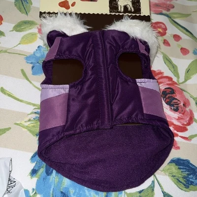 NWT Puffer Dog Coat Jacket Size XS Purples Pinks 9-11 In Base Of Neck To Tail - Image 1 of 4