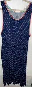 Joyspun Women’s Sleeveless Knit Midi 48”Chemise Blue  Anchor Print 2X (18W-20W) - Picture 1 of 6