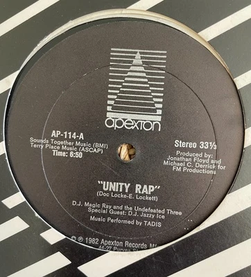 RAP 12" "UNITY RAP" D.J. MAGIC RAY ( APEXTON RECORDS 1982 ) - Image 1 of 3