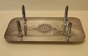 Vintage versilberter Spargel Halter Tablett Abfluss Serviergeschirr - Bild 1 von 24