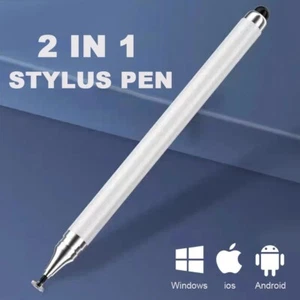 2 in 1 Stylus Pen For Tablet Mobile Android iPhone iPad Capacitive Touch Screen - Picture 1 of 12