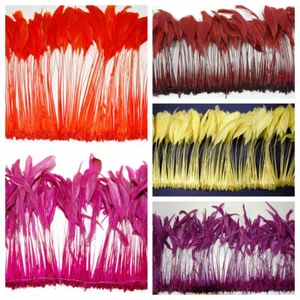 FUNDA QUEMADA CON FLECOS 6-12" Plumas Altas MUCHOS COLORES Almohadillas/Halloween/Sombreros/Artesanía - Imagen 1 de 21