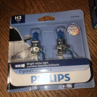 Philips H3CVB2 CrystalVision Ultra Upgraded Bright White Headlight Bulb 2 Pack Foto 1 de 2