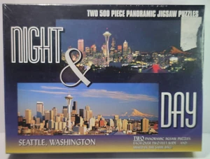 NIGHT & DAY SEATTLE PANORAMIC 2 - 500 PIECE PUZZLES - SEALED! - Picture 1 of 2