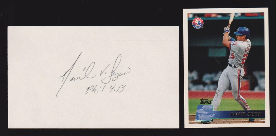 David Segui ( Debut 1990 ) BALT NYM MONT SEA SIGNED AUTOGRAPH AUTO 3x5 INDEX COA Foto 1 de 1