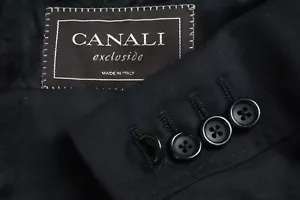 Canali Exclusive Black Herringbone S150s Wool Sport Coat Jacket Sz 42R - Picture 1 of 9