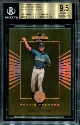 1994 Leaf Limited Alex Rodriguez #10 Rookie Phenoms # /5000 Rookie RC BGS 9.5 - Image 1 of 2