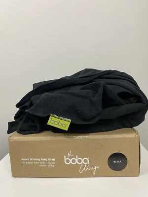 Eslinga portabebés Boba negra 95 % algodón/5 % spandex desde el nacimiento hasta 35 libras Foto 1 de 4