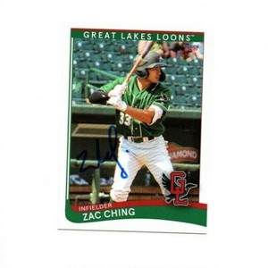 Zac Ching signed autograph 2021 Great Lakes Loons baseball card Austin TX