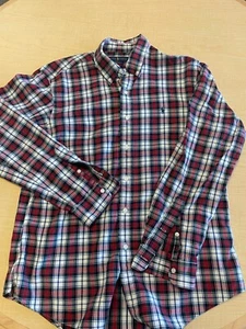 Ralph Lauren Polo Long Sleeve Red Multi Color Plaid Oxford Pony Shirt Sz Large - Picture 1 of 9