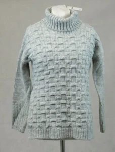 Asos Chunky Knit Roll Neck Grey Jumper With Side Splits Petite 10 uk CR009 FF 08 - Picture 1 of 5