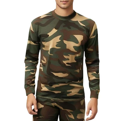Camiseta para hombre Game Woodland camuflaje manga larga cuello redondo | Top Foto 1 de 4