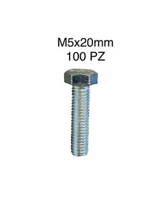 Bulloni testa esagonale Acciaio Zincato Bianco M5X20 mm 100PEZZI - Foto 1 di 1