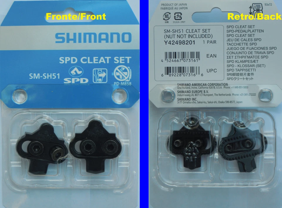 Shimano Sm-Sh51 Tacchetti Spd Per Mtb / Piastre Per Pedali
