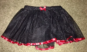 Wonder Nation Back Red Holiday Sparkle Skirt Girls Size 4T Silver Pull On Tutu - Picture 1 of 3