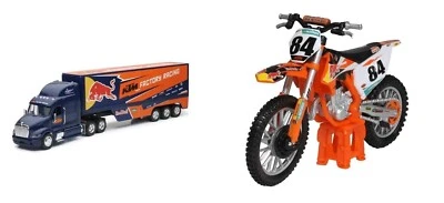 New Ray 1:32 Red Bull KTM Motocross team Truck with 1 x Herlings 1:18 toy bike - Image 1 of 4