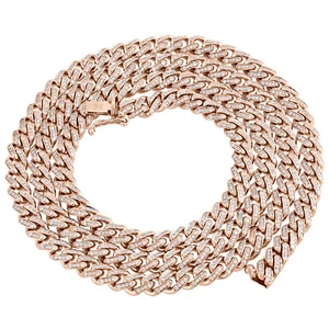 10K Rose Gold Diamond Miami Cuban Chain 6.5mm Necklace 20-28" | 4.53 ct.-6.34 ct - Picture 1 of 13