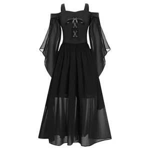 DE ranrann Mädchen Mittelalter Renaissance Gothic Retro Kleidung Karneval Kostüm - Bild 1 von 91
