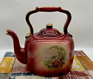 Vintage Utopia Staffordshire Porcelain Hand Painted Kettle/Teapot 1940' - Picture 1 of 12