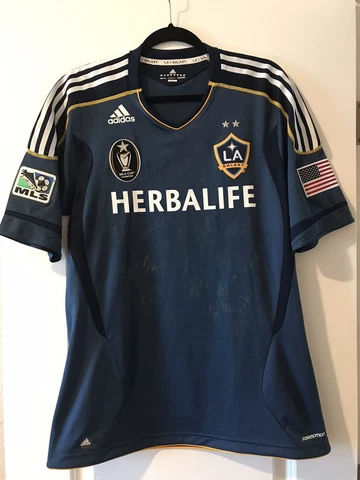 2011-2012 Adidas LA Los Angeles Galaxy Away Jersey Original Formotion Signed Cover