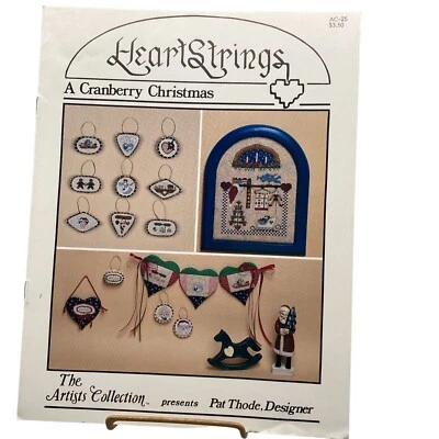 Vintage Cross Stitch Patterns, Heartstrings Cranberry Christmas AC25, Pat Thode - Image 1 of 2