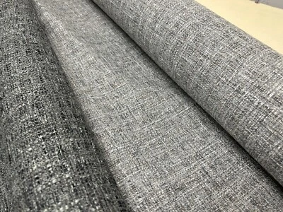GREY UPHOLSTERY CHUNKY BOUCLE TEXTURED Next FABRIC 140 CMS WIDE FIRE RETARDANT - Image 1 of 4