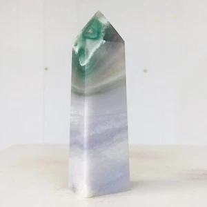 263g Natural Colorfully Fluorite Quartz Crystal Obelisk Wand Point Healing A702 - Picture 1 of 15