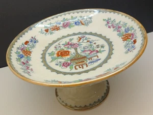 Vintage Porcelain Asian Floral Themed Footed Bon Bon Tray-Marked 6116 - Picture 1 of 9