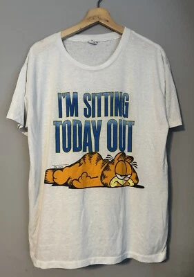 Camiseta vintage 1978 Garfield sentado puntada única talla XL Jim Davis EE. UU. Foto 1 de 4