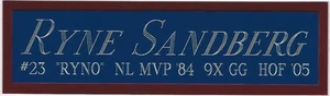 RYNE SANDBERG CUBS NAMEPLATE FO AUTOGRAPHED SIGNED BAT-BASEBALL-JERSEY-PHOTO-CAP - Picture 1 of 5